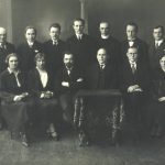 P. Karvelis (stovi antras iš kairės) su kitais Krikščionių demokratų frakcijos Seimo nariais 1926 m.