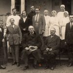 J. Brundza su personalu ir Lietuvos Raudonojo kryžiaus pirmininku Roku Šliupu 1928 m.